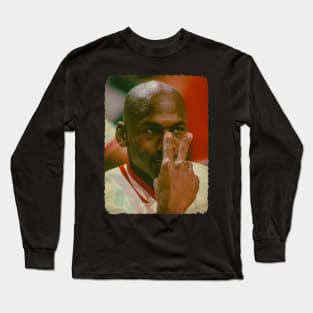 Two fingers Michael Jordan Vintage Long Sleeve T-Shirt